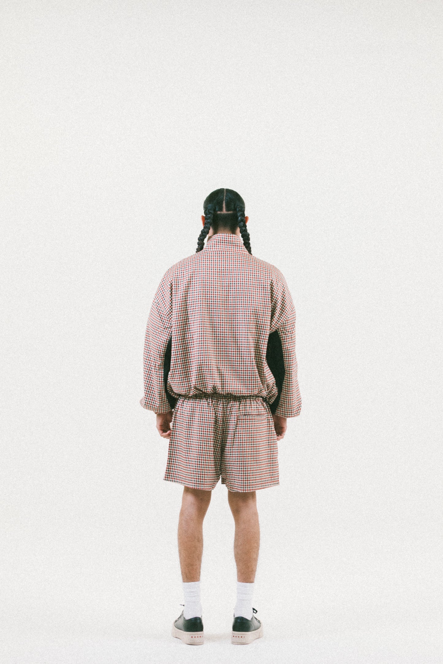 GINGHAM TRACK DOUBLE-ZIP [CINCHED]