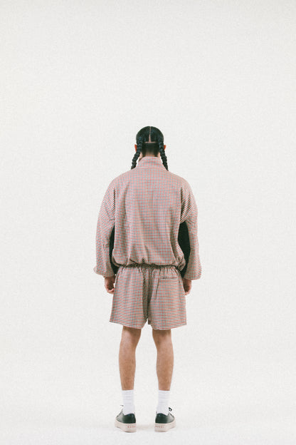 GINGHAM TRACK DOUBLE-ZIP [CINCHED]
