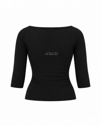 WOMENS OFF-DUTY 3/4 SLEEVE BOATNECK [FORM-FITTING]