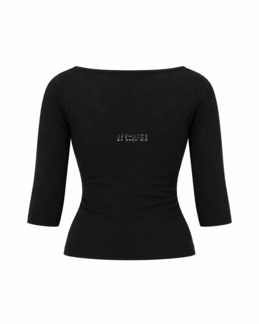 WOMENS OFF-DUTY 3/4 SLEEVE BOATNECK [FORM-FITTING]