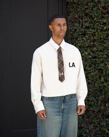 LA NATIVE BUTTON UP + TIE [BOXY]