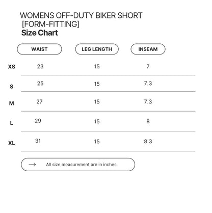 WOMENS OFF-DUTY BIKER SHORT [FORM-FITTING]