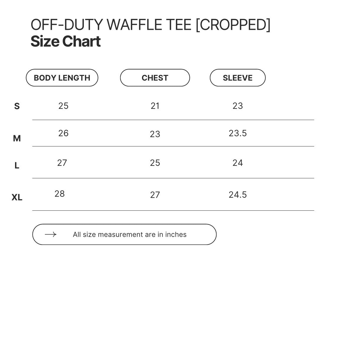 OFF-DUTY WAFFLE TEE [CROPPED]