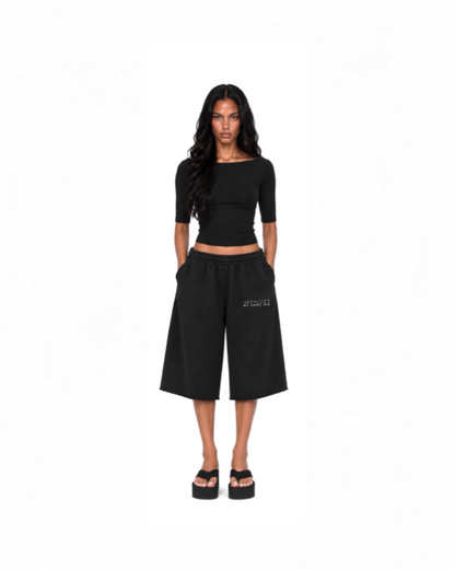 OFF-DUTY 3/4 SWEATSHORT [WIDE-LEG]