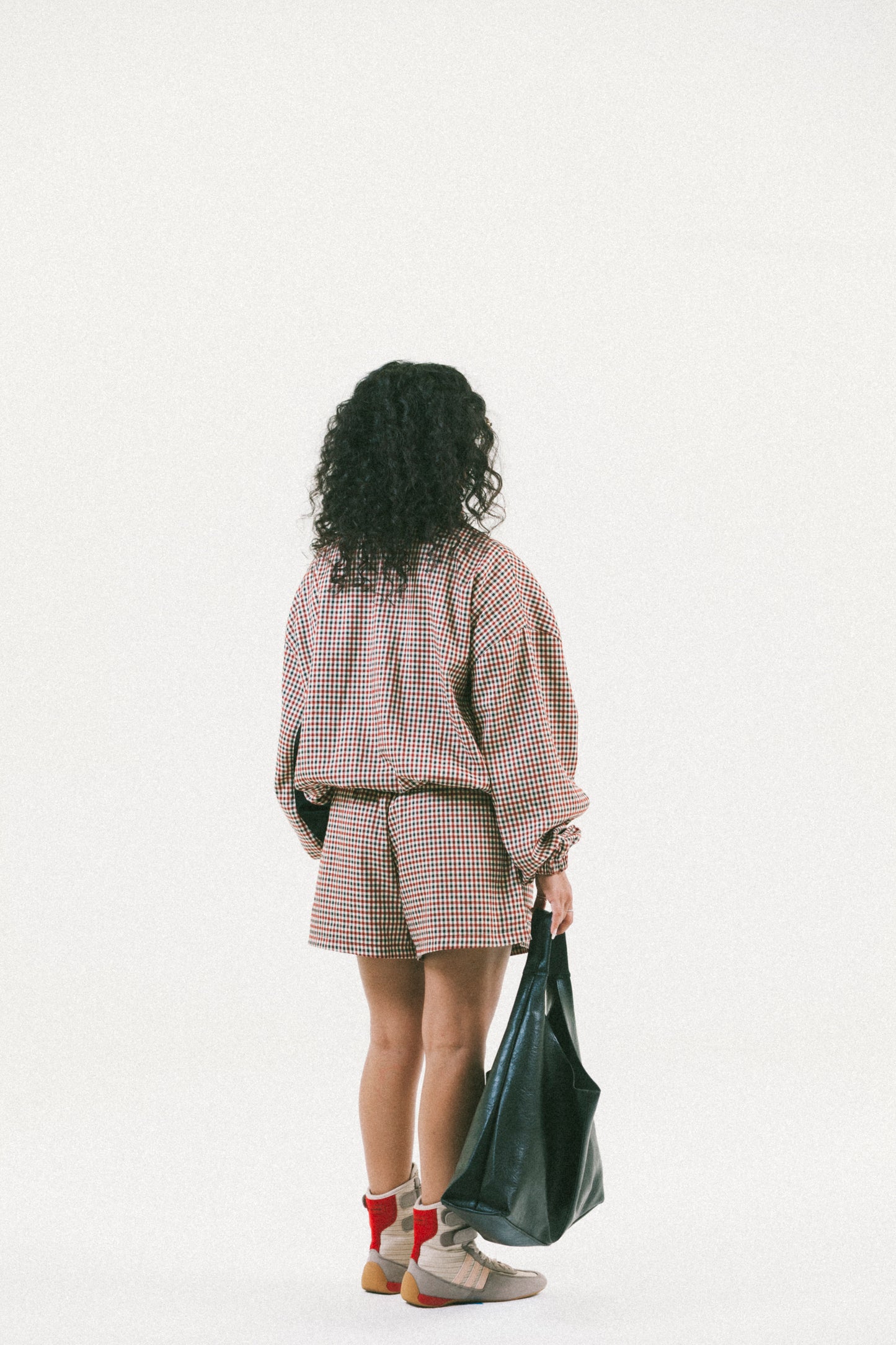 GINGHAM TRACK DOUBLE-ZIP [CINCHED]