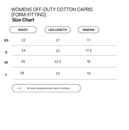 WOMENS OFF-DUTY COTTON CAPRIS [FORM-FITTING]