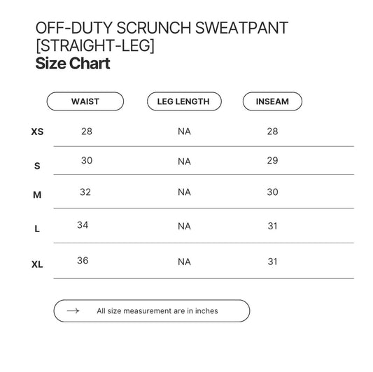 OFF-DUTY SCRUNCH SWEATPANT [STRAIGHT-LEG]