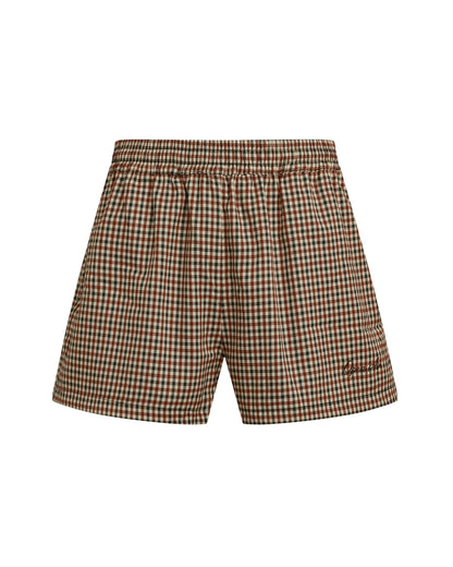 GINGHAM TRACK SHORT [MID-THIGH]