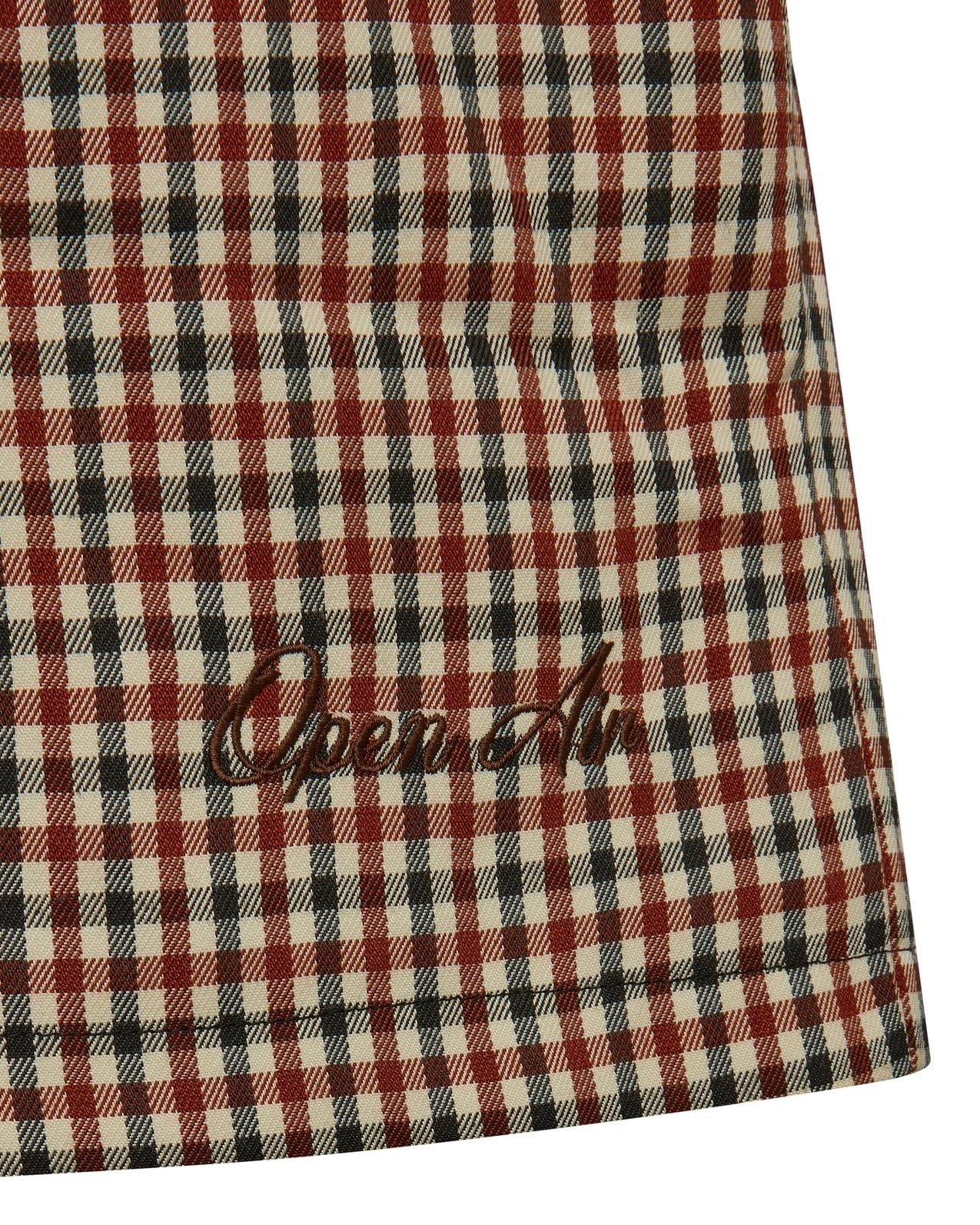 GINGHAM TRACK SHORT [MID-THIGH]