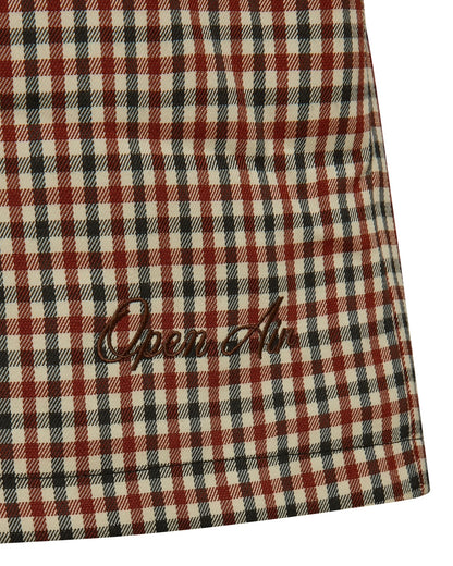 GINGHAM TRACK SHORT [MID-THIGH]