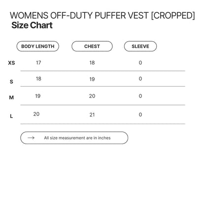 WOMENS OFF-DUTY PUFFER VEST [CROPPED]