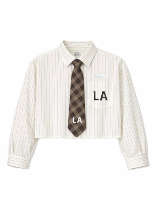 LA NATIVE BUTTON UP + TIE [BOXY]