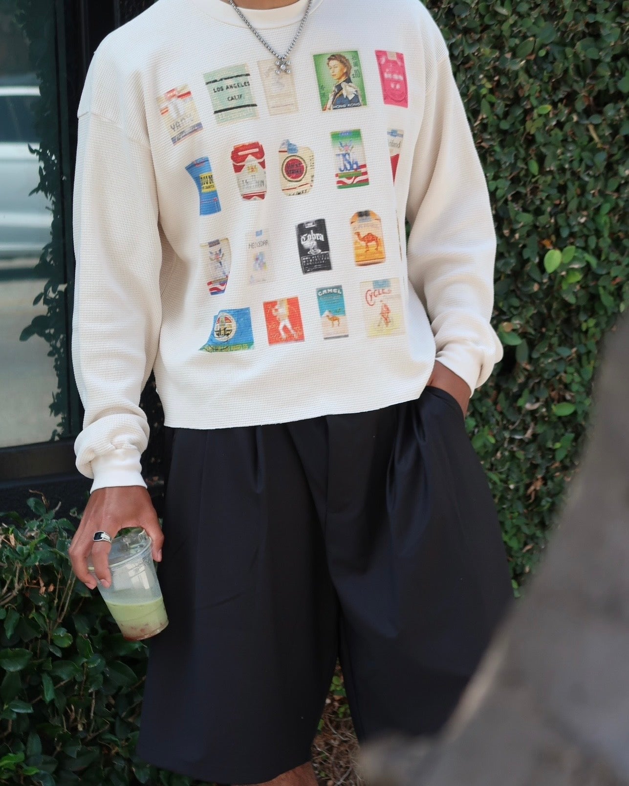 STAMPS & PACKS WAFFLE KNIT [BOXY]